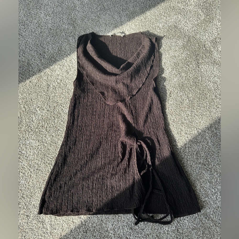 Zara Dark Brown Sleeveless Top